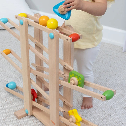 Roll 'n Go Wooden Marble Run - Best Early Learning Toys for Babies - US 5892