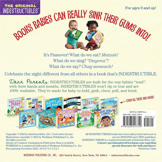 Indestructibles - Baby's First Passover - Best for Ages 0 to 2 - US 0923