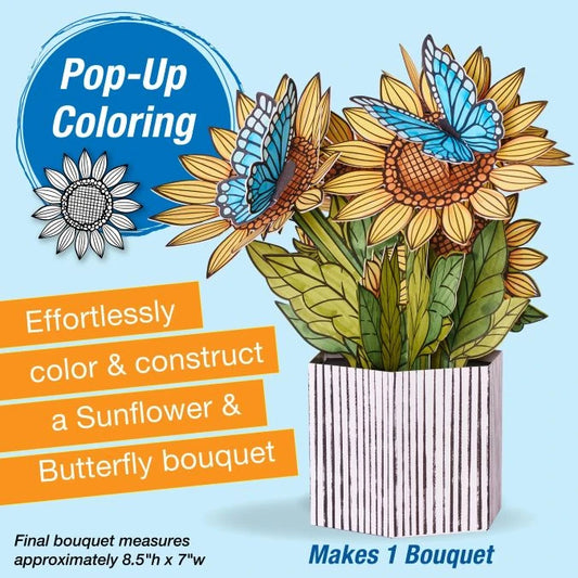 Pop Up Coloring Bouquet - Sunflowers & Butterflies - - Fat Brain Toys - US 3255