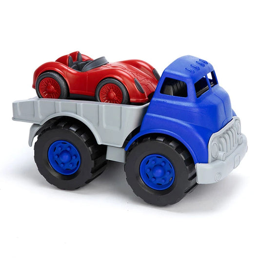 Green Toys Flatbed with Red Race Car - Best for 1 year olds - US 6335