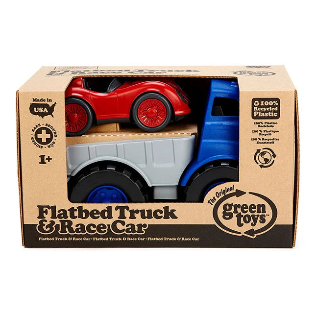 Green Toys Flatbed with Red Race Car - Best for 1 year olds - US 6335