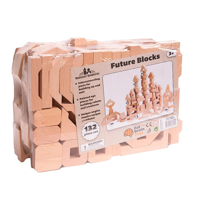 Montessori Woodwerks Future Blocks - 132pc set - Best for Ages 3 to 8 - US 1882