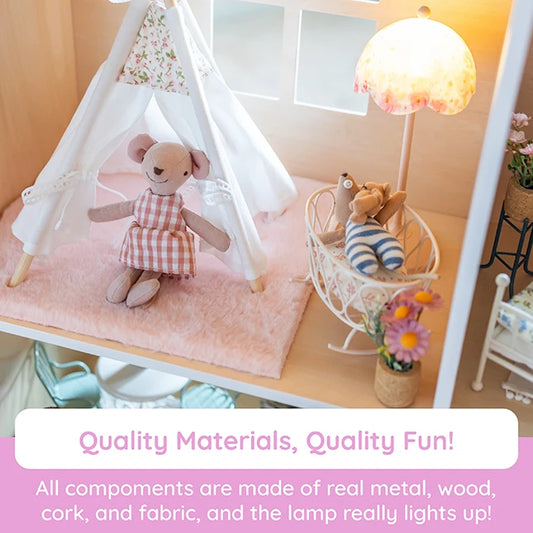 Whiskerwood Hollow Deluxe Wooden Dollhouse - Best for Ages 3 to 10 - US 7558
