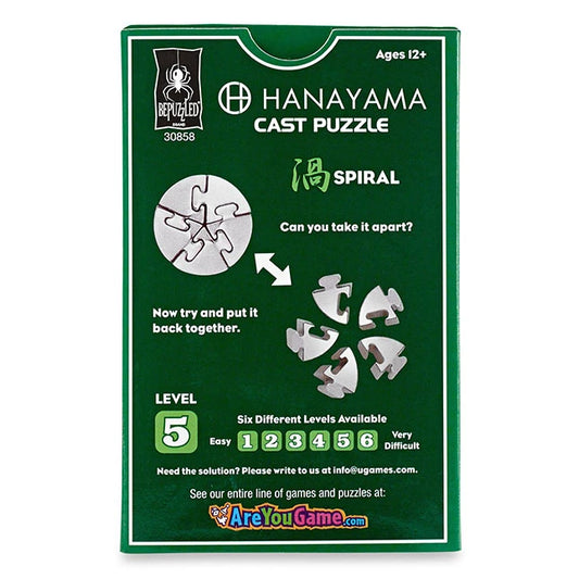 Hanayama Cast Puzzle Spiral - Level 5 - Best Brainteasers for Babies - US 9488