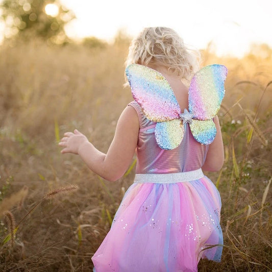 Rainbow Sequins Skirt, Wings & Wand - Best for Ages 3 to 5 - US 5256