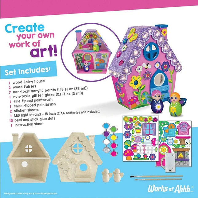 Works of Ahhh Paint Your Own Light-Up Fairy House - US 8584
