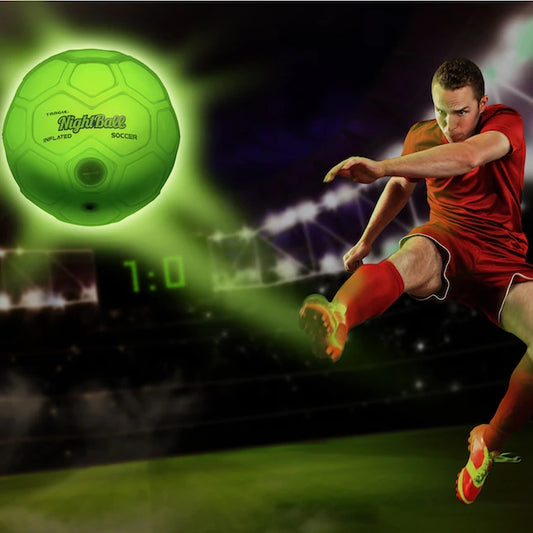 Nightball Inflated Soccer Ball - Green - Best for Ages 8 to 12 - US 0166