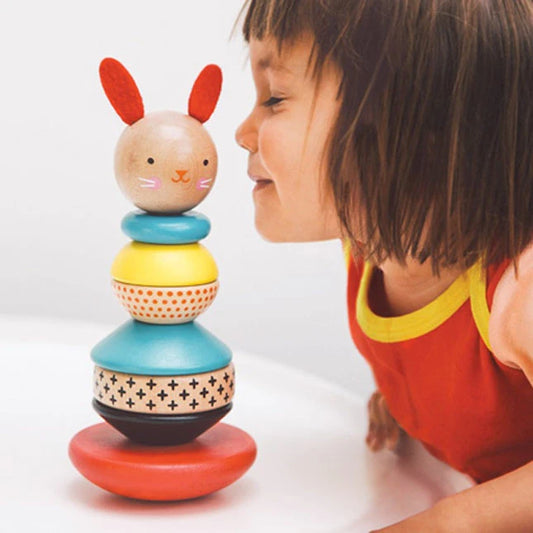 Wooden Stacking Toy - Modern Bunny - - Fat Brain Toys - US 0482