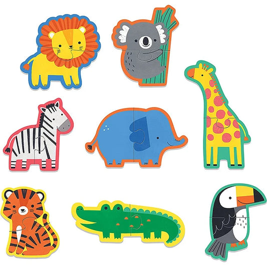 Happy Animals 2 Piece My First Puzzles - - Fat Brain Toys - US 7173