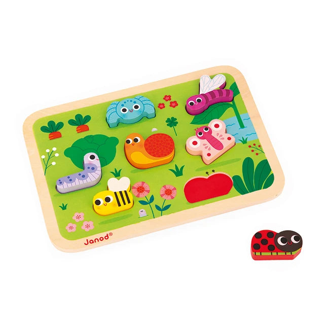 Chunky Wooden Garden Puzzle - Best Early Learning Toys for Ages 2 to 4 - US 4937