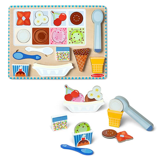 Wooden Magnetic Ice Cream Puzzle & Play Set - - Fat Brain Toys - US 0855