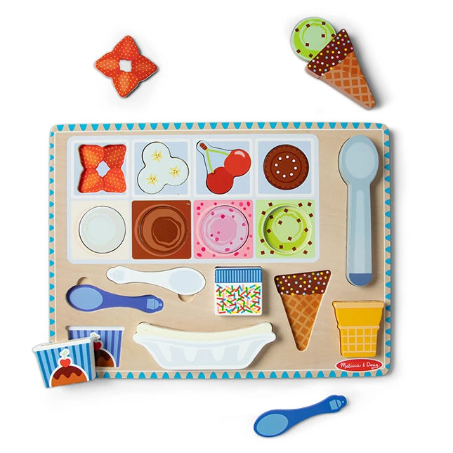 Wooden Magnetic Ice Cream Puzzle & Play Set - - Fat Brain Toys - US 0855
