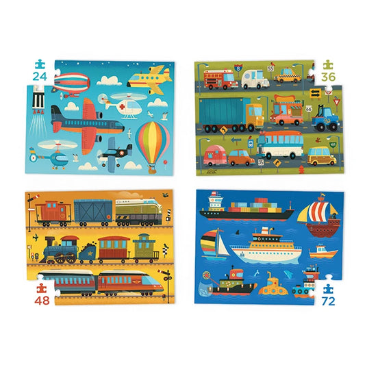 Four Puzzle Set - Vehicles - Best Puzzles for Ages 4 to 10 - US 8885