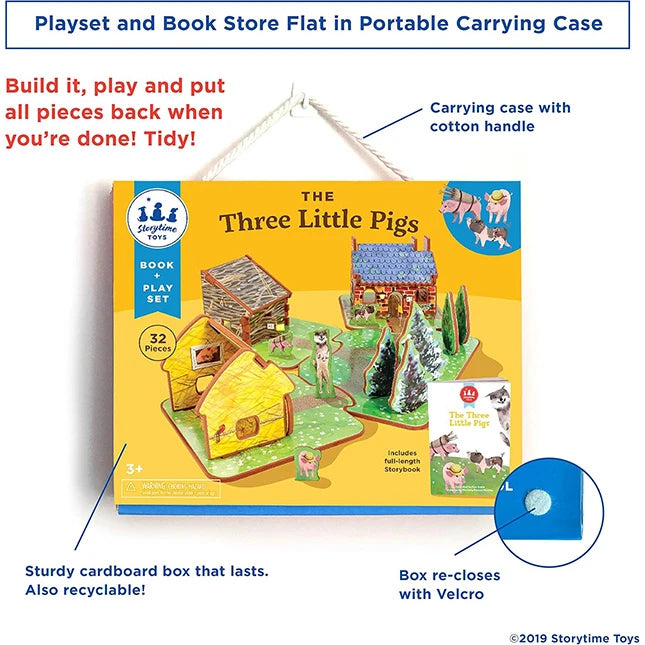 The Three Little Pigs Book and Playset - - Fat Brain Toys - US 1441