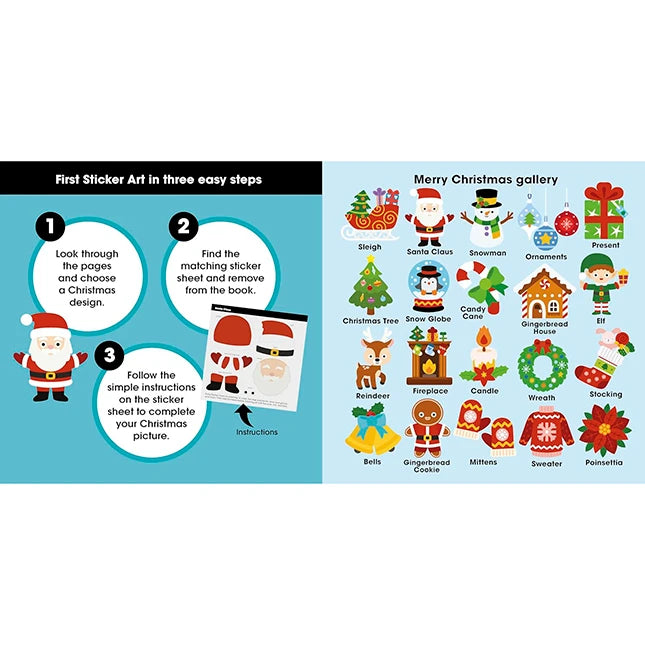 First Sticker Art - Merry Christmas - Best for Ages 3 to 6 - US 1396
