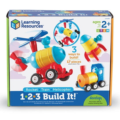 1-2-3 Build It Rocket-Train-Helicopter - Best for 2 year olds - US 5844