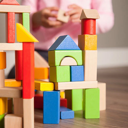 TimberBlocks - 100 Piece Wooden Block Set - Best for Ages 1 to 2 - US 0906