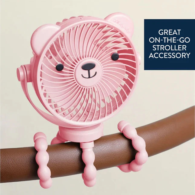 Itzy Breeze 3-Speed Stroller Fan™ - Bear Pink - - Fat Brain Toys - US 1735