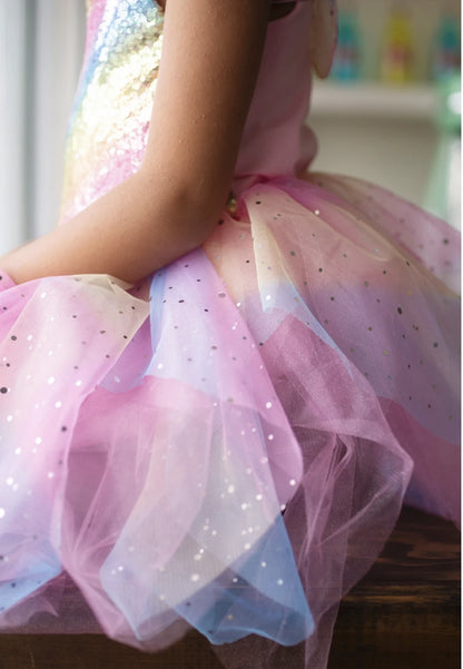 Rainbow Fairy Dress with Wings - Size 5-6 - Best for 5 year olds - US 4551