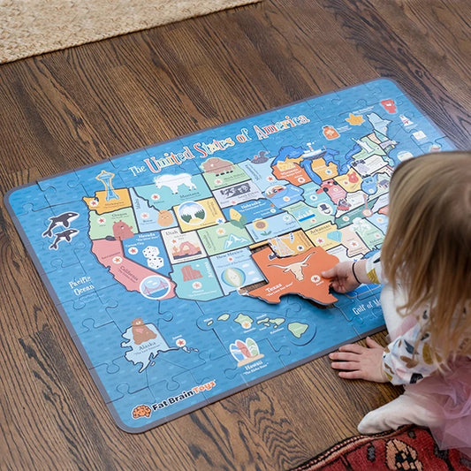 Giant 100 Piece USA Map Puzzle - Best for Ages 5 to 6 - US 5812