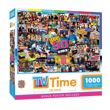 TV Time 90s Shows - 1000pc Puzzle - - Fat Brain Toys - US 9602