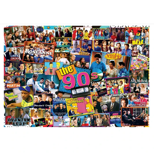 TV Time 90s Shows - 1000pc Puzzle - - Fat Brain Toys - US 9602