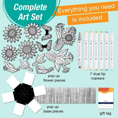 Pop Up Coloring Bouquet - Sunflowers &amp; Butterflies - - Fat Brain Toys - US 3255