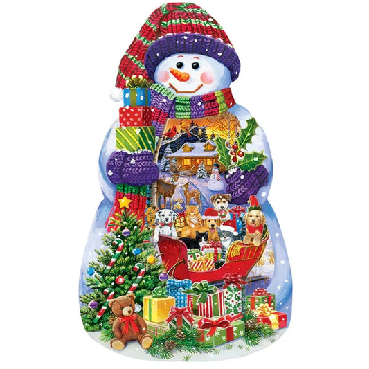 Snowman Spectacle Shapes 1000 pc Puzzle - - Fat Brain Toys - US 4819