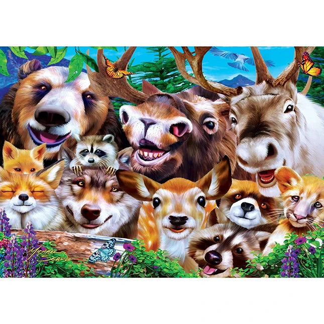 Selfies Woodland Goofballs - 500 pc Puzzle - - Fat Brain Toys - US 7661