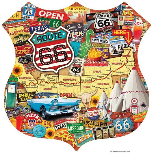 Route 66 Shaped Puzzle - 1000 pc - - Fat Brain Toys - US 0678