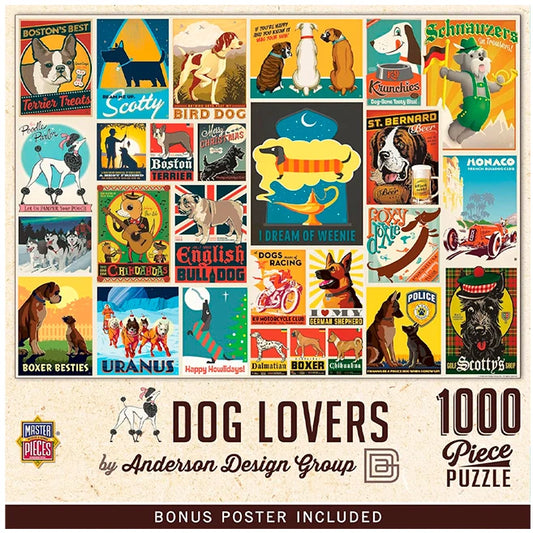 Dog Lovers Vintage Collage Poster Art Puzzle - 1000 pc - - US 2213