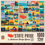 State Pride Vintage Collage Poster Art Puzzle - 1000 pc - - US 3950