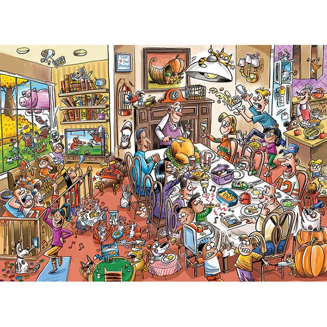 DoodleTown Thanksgiving Togetherness 1000 pc Puzzle - US 9637