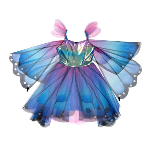 Butterfly Twirl Dress &amp; Wings Blue/Purple - Size 3-4 - US 5870
