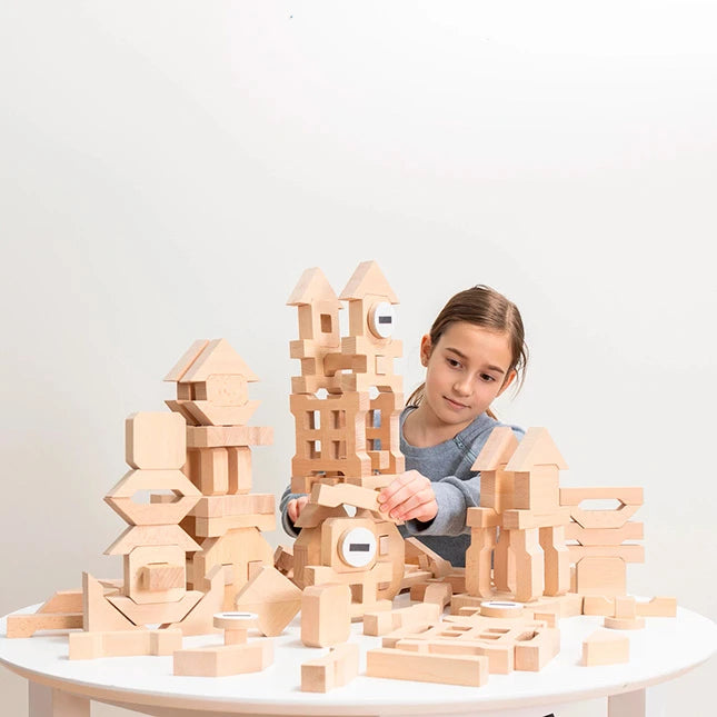Montessori Woodwerks Future Blocks - 132pc set - Best for Ages 3 to 8 - US 1882