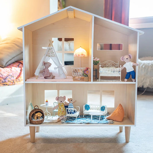 Whiskerwood Hollow Deluxe Wooden Dollhouse - Best for Ages 3 to 10 - US 7558