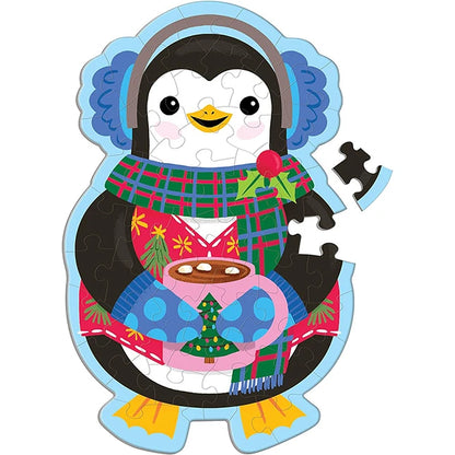 Hot Cocoa Penguin 48 Piece Scratch &amp; Sniff Shaped Mini Puzzle - US 8809