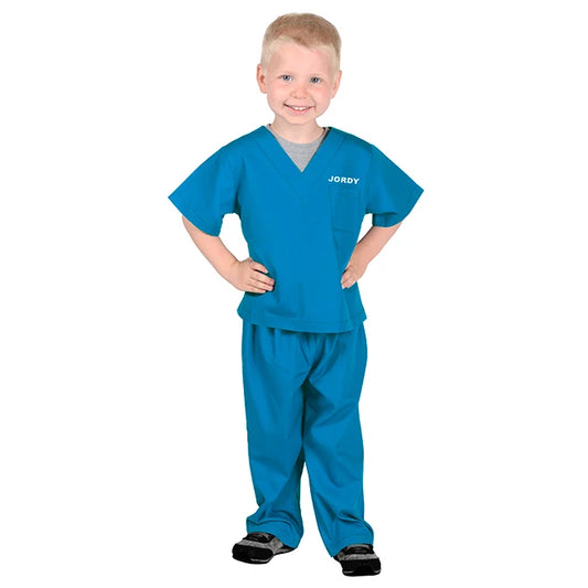 Personalized Jr. Dr. Scrubs - Astor Blue - Best for Ages 6 to 9 - US 0974