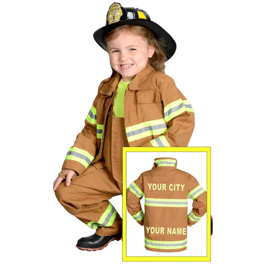 Personalized Jr. Firefighter Suit - Tan - Best for Ages 6 to 9 - US 3145