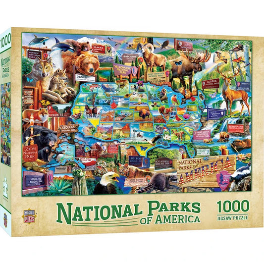 National Parks of America 1000pc Shapes Puzzle - - Fat Brain Toys - US 0808
