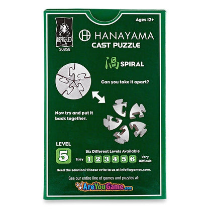 Hanayama Cast Puzzle Spiral - Level 5 - Best Brainteasers for Babies - US 9488