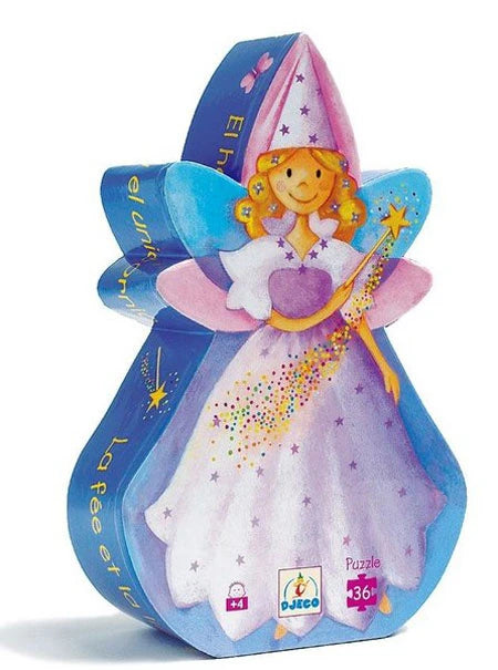 Djeco Silhouette Puzzle - Fairy &amp; Unicorn - Best Puzzles for Babies - US 8879