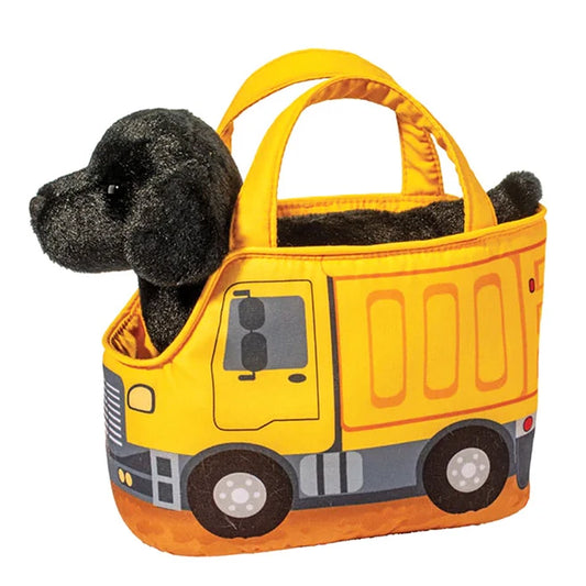 Construction Truck Pet Sak with Black Lab - Best Plush for Ages 2 to 7 - US 1127