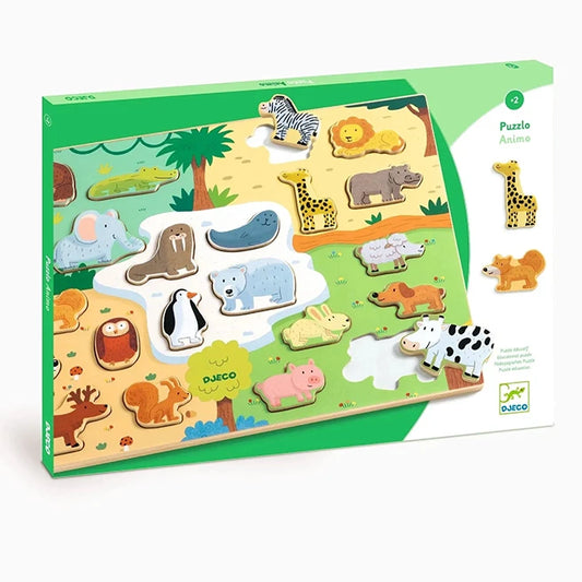 Puzzlo Animo Wooden Puzzle - Best Early Learning Toys for Ages 2 to 3 - US 2271