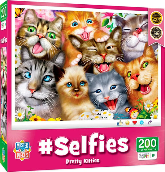 Pretty Kitties Selfies Puzzle - 200 pc - Best Puzzles for Ages 8 to 12 - US 7374