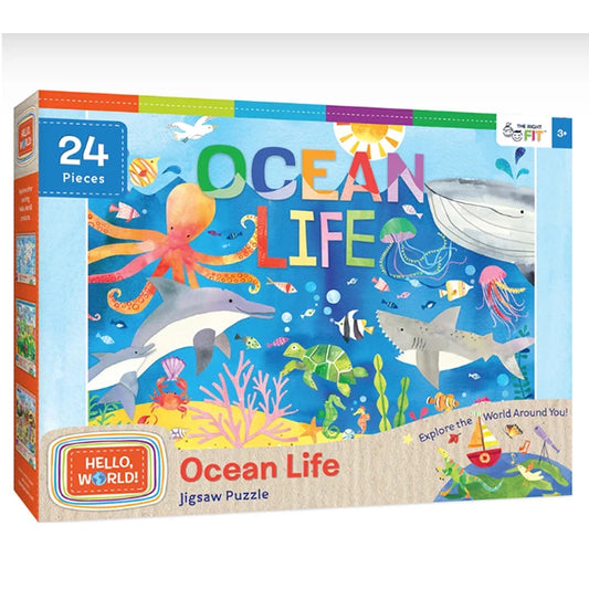 Ocean Life 24pc Puzzle - Best Puzzles for Ages 3 to 5 - Fat Brain Toys - US 4219