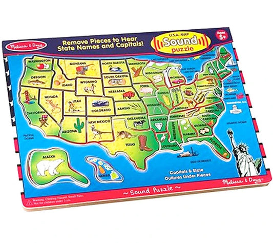 USA Map Sound Puzzle - Best History &amp; Geography for Babies - US 8419