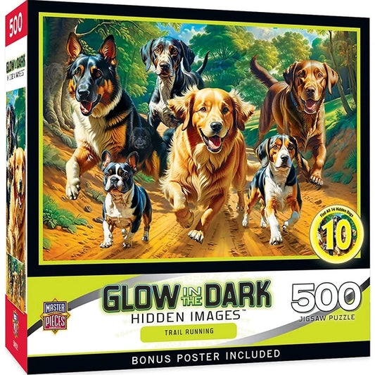 Trail Running Hidden Image Glow in the Dark - 500 pc Puzzle - - US 2904