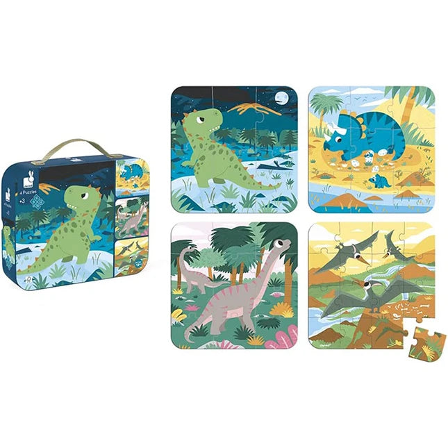 4 Progressive Puzzles - Dinosaurs - Best Puzzles for Ages 3 to 10 - US 6188