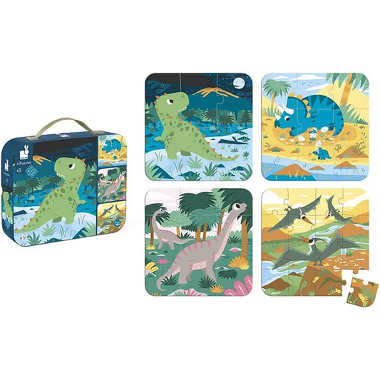 4 Progressive Puzzles - Dinosaurs - Best Puzzles for Ages 3 to 10 - US 6188